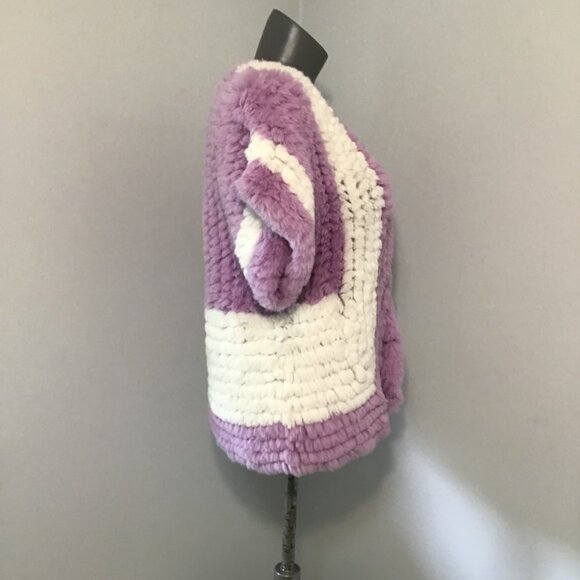 Furious Fur Sophia Faux Rabbit Fur Open Front Cardigan Size S - Picture 3 of 8